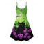 Robe d'Halloween à imprimé chat, citrouille, chauve-souris, mini-robe à bretelles spaghetti - multicolor XXXXXL | US 20