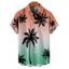 Chemise de plage boutonnée pour homme, imprimé cocotier, motif ombré, idéale pour les vacances - multicolor S