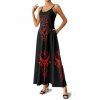 Gothic Couple Outfit Clock Geometric Print Pocket Long Dress and Shirt Set - Noir S | US 4