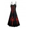 Gothic Couple Outfit Clock Geometric Print Pocket Long Dress and Shirt Set - Noir S | US 4