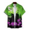 Halloween Couple Outfit Cat Pumpkin Bat Print Mini Dress and Shirt Set - multicolor S | US 4