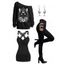 Gothic Outfit Cat Floral Print Sweatshirt Tank Top and Buckle Pants Earrings Set for Halloween - Noir S | US 4