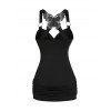 Gothic Outfit Cat Floral Print Sweatshirt Tank Top and Buckle Pants Earrings Set for Halloween - Noir S | US 4