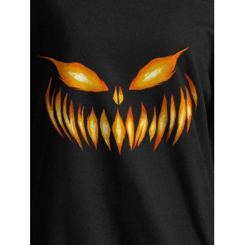 Gothic Sweatshirt for Halloween Grimace Print Skew Neck Sweatshirt