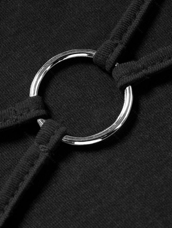 Haut ajusté à manches longues et col rond Solid VO à lacets - Noir L | US 8