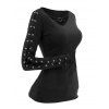 Haut ajusté à manches longues et col rond Solid VO à lacets - Noir XL | US 10