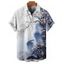 Chemise de vacances pour homme, boutonnée, imprimé floral, Ink Panting - Bleu profond XL