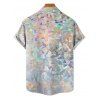 Chemise de vacances pour homme, boutonnée, à imprimé géométrique et paillettes - multicolor XXL | US 14