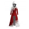 Sweat à capuche de Noël à imprimé flocon de neige contrasté et cordon de serrage - Rouge Vineux S | US 4