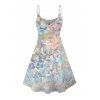 Vacation Couple Outfit Sequined Geometric Print Mini Dress and Shirt Set - multicolor S | US 4