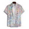 Vacation Couple Outfit Sequined Geometric Print Mini Dress and Shirt Set - multicolor S | US 4