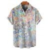 Vacation Couple Outfit Sequined Geometric Print Mini Dress and Shirt Set - multicolor S | US 4