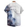 Vacation Couple Outfit Ink Panting Floral Print Ruched Belt Dress and Shirt Set - Bleu profond S | US 4