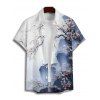 Vacation Couple Outfit Ink Panting Floral Print Ruched Belt Dress and Shirt Set - Bleu profond S | US 4
