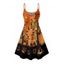 Robe gothique à imprimé citrouille et bretelles spaghetti - Orange XXXXXL | US 20