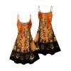 Robe gothique à imprimé citrouille et bretelles spaghetti - Orange XXXXXL | US 20