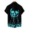 Gothic Couple Outfit Melted Skull Print Spaghetti Strap Mini Dress and Shirt Set - Noir S | US 4