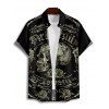 Gothic Couple Outfit Skull Rose Letter Print Spaghetti Strap Mini Dress and Shirt Set - Noir S | US 4