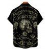 Gothic Couple Outfit Skull Rose Letter Print Spaghetti Strap Mini Dress and Shirt Set - Noir S | US 4