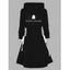 Robe à capuche imprimée fantôme d'Halloween avec cordons de serrage et lacets - Noir XXL | US 14