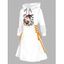 Robe à capuche imprimée citrouille fantôme d'Halloween, mini-robe à lacets et cordons de serrage - Blanc XXL | US 14