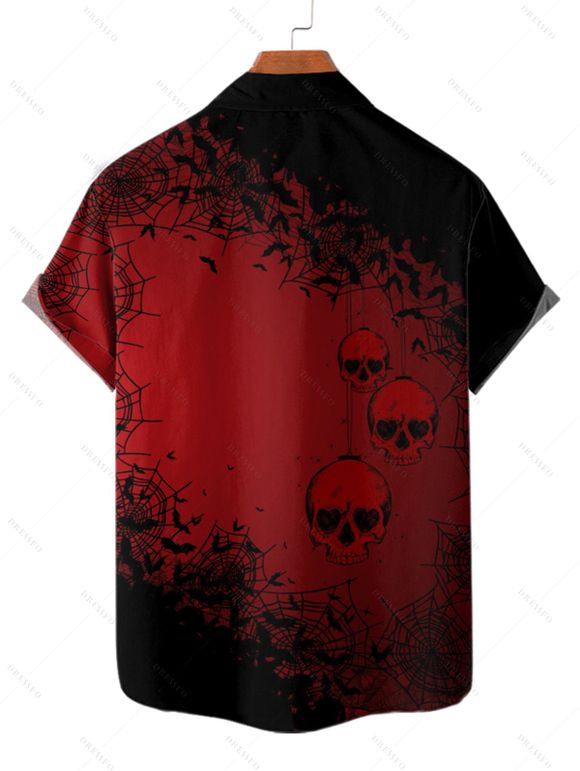 Christmas Couple Outfit Snowflake Skulls Print Ruched Mini Dress and Shirt Set - Noir S | US 4