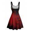 Robe de Noël à imprimé flocons de neige et crânes, mini-robe froncée - Noir XXXXXL | US 20