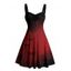 Robe de Noël à imprimé flocons de neige et crânes, mini-robe froncée - Noir XXXXXL | US 20
