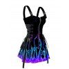Robe Chemise à Lacets avec Imprimé Pieuvre et Galaxie pour Hommes - Noir S | US 4
