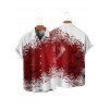 Chemise de Noël pour homme, boutonnée, imprimé flocons de neige et crânes - Blanc 5XL