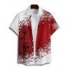 Chemise de Noël pour homme, boutonnée, imprimé flocons de neige et crânes - Blanc 5XL