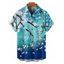 Chemise de vacances pour homme, boutonnée, imprimé fleurs de prunier ombré - Vert 5XL