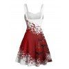 Christmas Couple Outfit Snowflake Skulls Print Ruched Mini Dress and Shirt Set - Blanc S | US 4