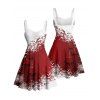 Christmas Couple Outfit Snowflake Skulls Print Ruched Mini Dress and Shirt Set - Blanc S | US 4
