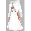 Robe à capuche d'Halloween à imprimé animal, fantôme, citrouille, chauve-souris, lacets et cordons de serrage - Blanc XXL | US 14