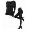 Gothic Outfit Crisscross Lace Up Top Grommet Buckle Pants and Boots Set - Noir S | US 4