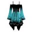 Robe d'Halloween à imprimé citrouille et chauve-souris, à lacets, épaules dénudées, mouchoir - Bleu XXL | US 14