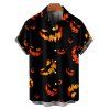 Chemise d'Halloween pour homme, boutonnée, imprimé Grimace Fire - Noir 5XL