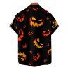 Chemise d'Halloween pour homme, boutonnée, imprimé Grimace Fire - Noir 5XL