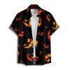 Chemise d'Halloween pour homme, boutonnée, imprimé Grimace Fire - Noir 5XL