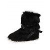 Rivet Buckle Strap Artificial Fur Warm Snow Boots - Noir EU 40