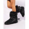 Rivet Buckle Strap Artificial Fur Warm Snow Boots - Noir EU 40