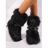 Rivet Buckle Strap Artificial Fur Warm Snow Boots - Noir EU 43
