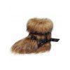 Rivet Buckle Strap Artificial Fur Warm Snow Boots - Brun EU 38