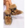 Rivet Buckle Strap Artificial Fur Warm Snow Boots - Brun EU 43