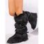 Artificial Fur Crossover Buckle Strap Knee-length Snow Boots - Brun EU 43