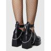 Vintage Sandals Chain Embellishment Chunky Heel Buckle Strap Sandals - Noir EU 38