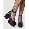 Vintage Sandals Chain Embellishment Chunky Heel Buckle Strap Sandals - Noir EU 43