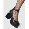 Vintage Sandals Chain Embellishment Chunky Heel Buckle Strap Sandals - Noir EU 43