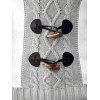 Pull décontracté à col plongeant et boutons en corne de couleur contrastée - Gris Clair XL